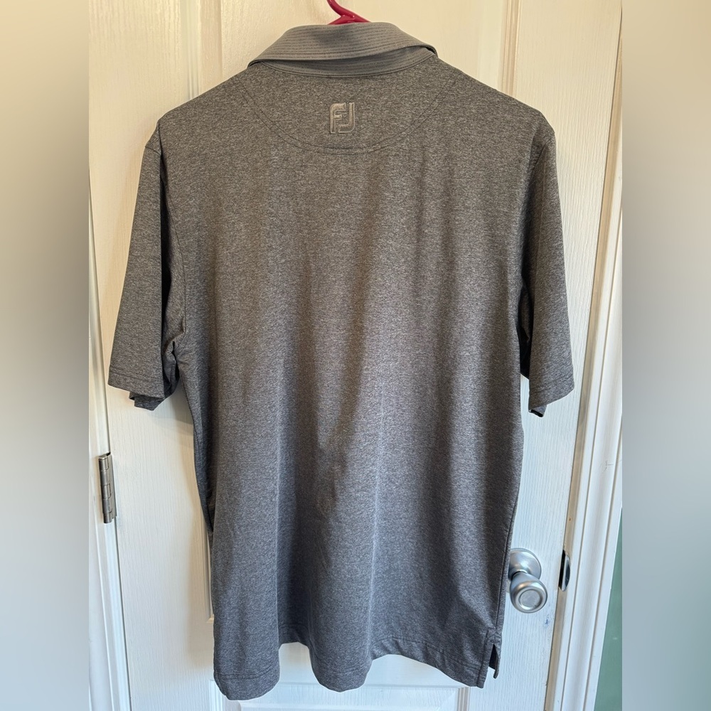 FootJoy Shirt Mens m Gray Pocket Short Sleeve Golf Polo - Picture 2 of 2